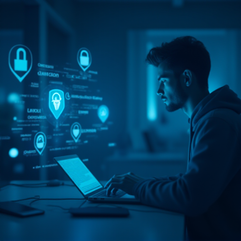 AI-generated image of cybersecurity experts in a high-tech Elk Grove office environment