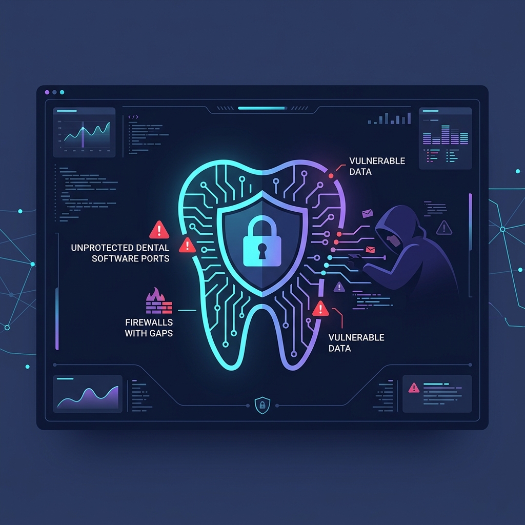 Top IT Security Gaps in Dental Practices: How to Identify and Prevent Dentrix and DEXIS Vulnerabilities 1 Dental IT Security Gaps Illustration