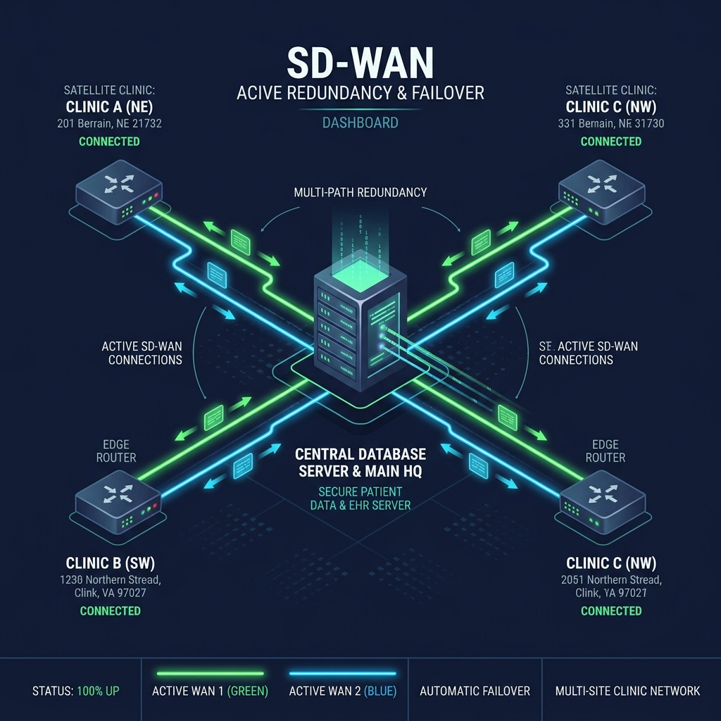 Network SD-WAN Failover & VoIP Traffic Prioritization - Sacramento IT Infrastructure